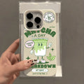 Matcha Milk Tea Lichee Leather Pattern Phone Case For iPhone