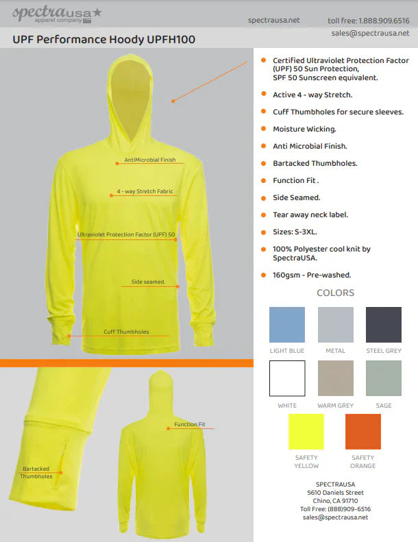 UPF 50 Performance Men's Hoodies
